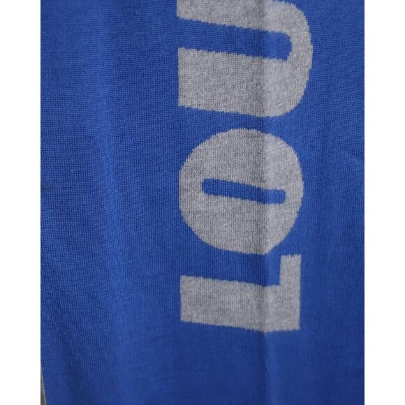 Pre Loved Louis Vuitton  Forward Scarf in Blue Wool - Picture 5 of 6